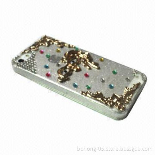 Case for iPhone 5, Made of PC, Flash Powder Paste Transparent Solid Drill (Facebook)